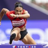 Ditaji Kambundji devra sortir le grand jeu lundi pour jouer les premiers rôles sur 100 m haies KEYSTONE/MICHAEL BUHOLZER
